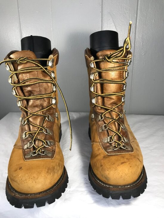 Vintage Kush n kollar Chippewa Shearling Mountaineering Leather Boots  sz 8.5 A main image 8
